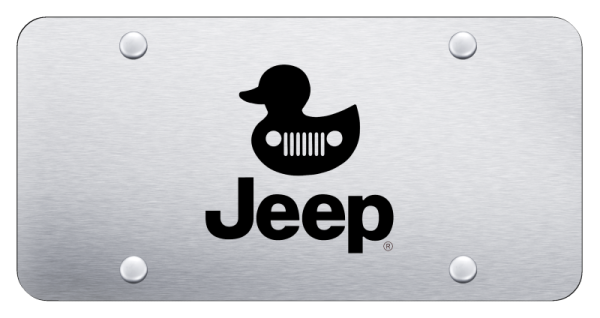 Brushed Laser Etched JEEP Grille Duck License Plate